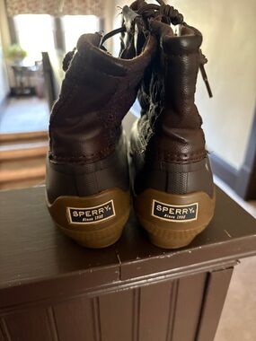 Sperry Dark Brown and Tan Lace-Up Waterproof Boots